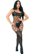Siyah Taş Detaylı File Vücut Çorabı Fantazi İç Giyim Bodystocking