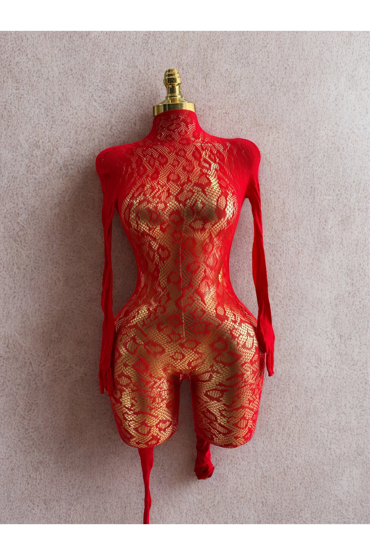 Leopar Desenli File Vücut Çorabı Uzun Kollu Fantazi İç Giyim Bodystocking